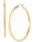 ფოტო #1 პროდუქტის Polished Tube Medium Round Hoop Earrings in 14k Gold, 1-3/4", Created for Macy's