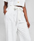 ფოტო #3 პროდუქტის Women's Linen Blend Paperbag Pants