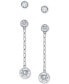 ფოტო #1 პროდუქტის 2-Pc. Set Cubic Zirconia Bezel Stud & Chain Drop Earrings, Created for Macy's
