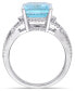 Фото #3 товара Blue Topaz (5-3/5 ct. t.w.) and Diamond (1/2 ct. t.w.) Interlaced Three-Row Ring in 14k White Gold