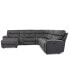 Фото #7 товара Hutchenson 6-Pc. Fabric Chaise Sectional with 2 Power Recliners and Console