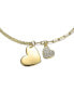 ფოტო #2 პროდუქტის 14K Gold Plated Cubic Zirconia Adjustable Heart Charm Bracelet