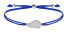 Corded bracelet with blue / steel angel wing