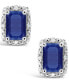 ფოტო #3 პროდუქტის Sapphire (1-1/3 ct. t.w.) and Diamond Accent Stud Earrings in Sterling Silver