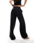 Фото #2 товара Object soft draw string waist wide leg trousers in black