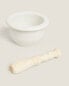 Ceramic pestle and mortar with wooden handle