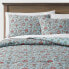 Full/Queen Floral Printed Comforter & Sham Set Light Teal Blue - Threshold