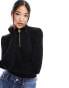 Фото #1 товара Barbour International Carmona 1/4 zip long sleeve mock neck top in black