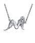 ფოტო #1 პროდუქტის Nautical Sideways Sea Siren Mermaids Drop Earrings Mermaid Necklace Pendant For Women Oxidized .925 Sterling Silver