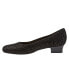 Trotters Doris T3235-013 Womens Black Narrow Suede Pumps Heels Shoes