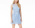 Фото #1 товара Maison Jules Sleeveless Star Pattern Lace Fit Flare Dress French Blue 12