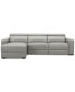 Фото #4 товара Nevio 115" 3-Pc. Leather Sectional with 2 Power Recliners, Headrests and Chaise, Created For Macy's