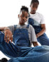 Weekday Unisex Astro denim dungarees in blue