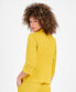 Women's Linen-Blend Notched-Collar 3/4-Sleeve Jacket