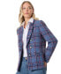 Women's Open-Front Plaid Tweed Jacket