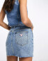 Фото #3 товара Guess Originals co-ord denim belt skirt in medium wash