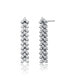 Sterling Silver White Gold Plated Triangle Shaped Cubic Zirconia Linear Drop Earrings