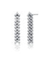 ფოტო #1 პროდუქტის Sterling Silver White Gold Plated Triangle Shaped Cubic Zirconia Linear Drop Earrings