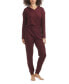 Фото #1 товара Women's Solid Knit Waffle Pajama Set