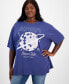 Trendy Plus Size NASA Disco Club Short-Sleeve T-Shirt