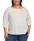 ფოტო #1 პროდუქტის Plus Size 3/4-Length Sleeve Top