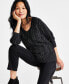 Фото #1 товара Women's V-Neck Shine Cable-Knit Long-Sleeve Sweater, Regular & Petite, Created for Macy's
