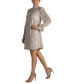 Sequin Mock-Neck Sheath Dress ivory/silver, 8 - фото #3