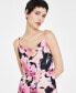 Фото #4 товара Women's Floral-Print Cowl Neck Slip Dress, Created for Macy's
