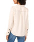 Women's Contrast Stitch Button Front Collared Blouse