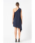 ფოტო #3 პროდუქტის Women's Shoulder Pin tucked Asymmetrical Mini Dress