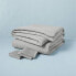 3pc Full/Queen Slub Center Strip Comforter Set Jet Gray - Hearth & Hand with
