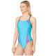 Speedo 251302 Women Solid Splice Flipback One-Piece Swimsuit Size 8/34