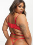 We Are We Wear Curve lace longline padded balconette bra in red