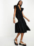 Фото #4 товара Vero Moda Tall frill sleeve midi dress in black