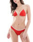 Фото #2 товара Free Society contrast high leg bikini bottom in red and white