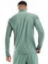 Puma Running Evolve 1/4 zip sweatshirt in light green