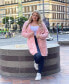 ფოტო #6 პროდუქტის Plus Size Hooded Open Front Sherpa Sweater