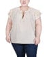 Фото #1 товара Plus Size Short Sleeve Ruffled Blouse