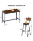 Industrial Style Pub Table Set with 4 Bar Chairs