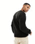 New Look checker crew neck jumper in black