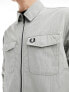 Fred Perry zip overshirt in light grey