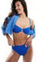 South Beach crinkle underwire bikini top in cobalt blue