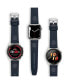 Фото #6 товара Unisex Ashby Dark Blue Genuine Leather Universal Smart Watch Strap 22mm
