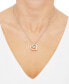 ფოტო #2 პროდუქტის Diamond Swirl Heart Pendant Necklace (1/4 ct. t.w.) in Sterling Silver, 16" + 2" extender