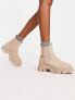 Фото #3 товара ALDO Bigtrek chunky flat ankle boots in beige leather