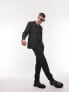 Фото #7 товара Topman stretch slim textured suit jacket in black