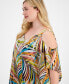 Plus Size Cold-Shoulder Chiffon A-Line Dress