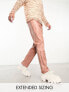 ASOS DESIGN straight leather look trousers in pink