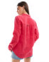 Фото #4 товара Superdry Casual linen boyfriend shirt in electric pink