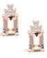 ფოტო #3 პროდუქტის Morganite (2-3/4 Ct. T.W.) and Diamond (1/5 Ct. T.W.) Stud Earrings in 14K Rose Gold